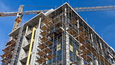 Scaffolding around a building